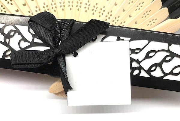 Handfächer -schwarz- mit Geschenkbox