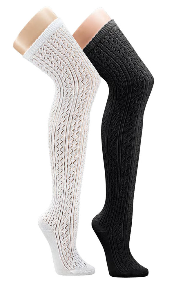 Cotton stockings crochet look - 2 pack
